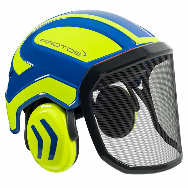 Pfanner Protos Integral ARBORIST Helmet - Blue and Yellow 22116